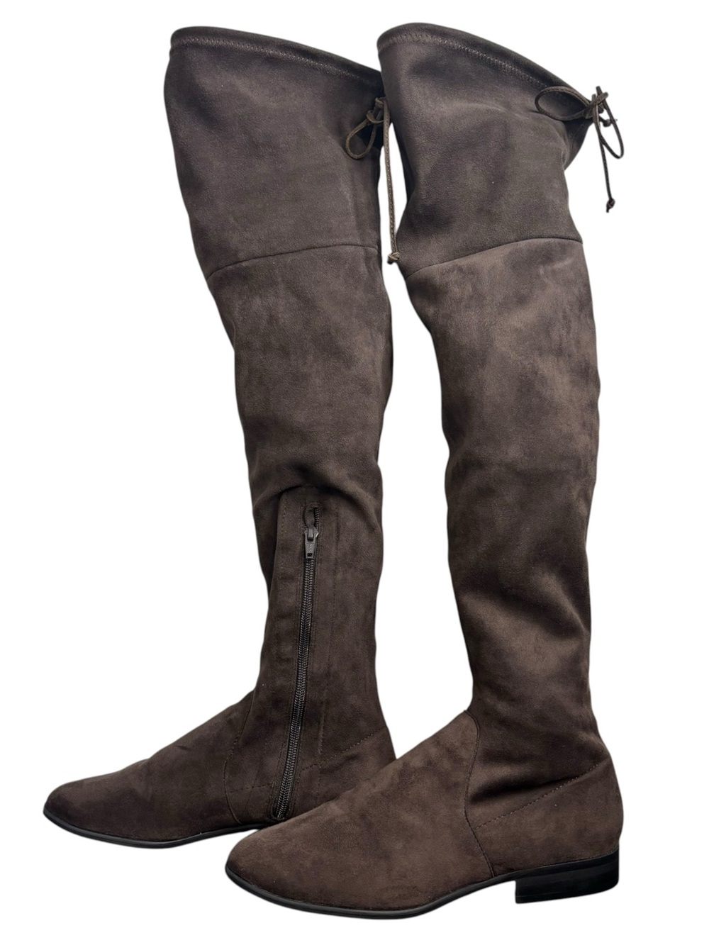 GIANNI BINI Fremaux OVER KNEE HIGH Boots Brown Faux Suede Stretch Woman’s 8.5M